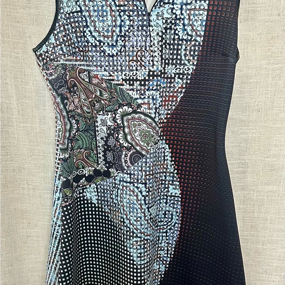 Multicolor Patterned Sleeveless Dress